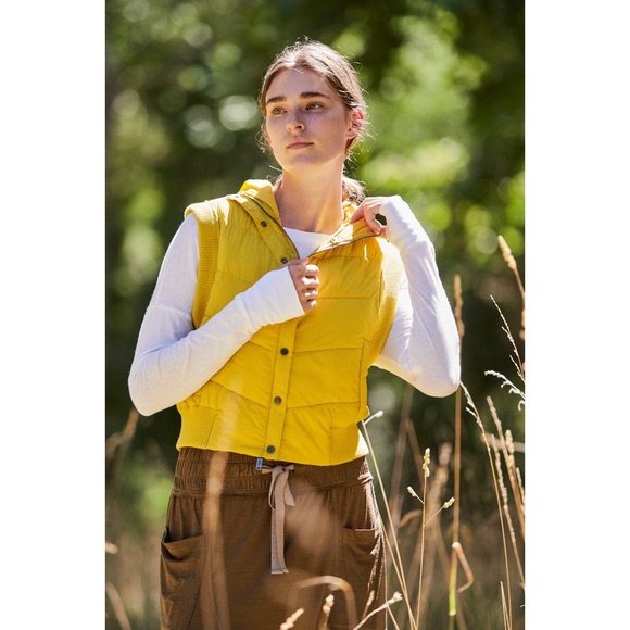 NWT FP Movement Nature Seeker Puffer Vest / Yellow - Picture 2 of 5